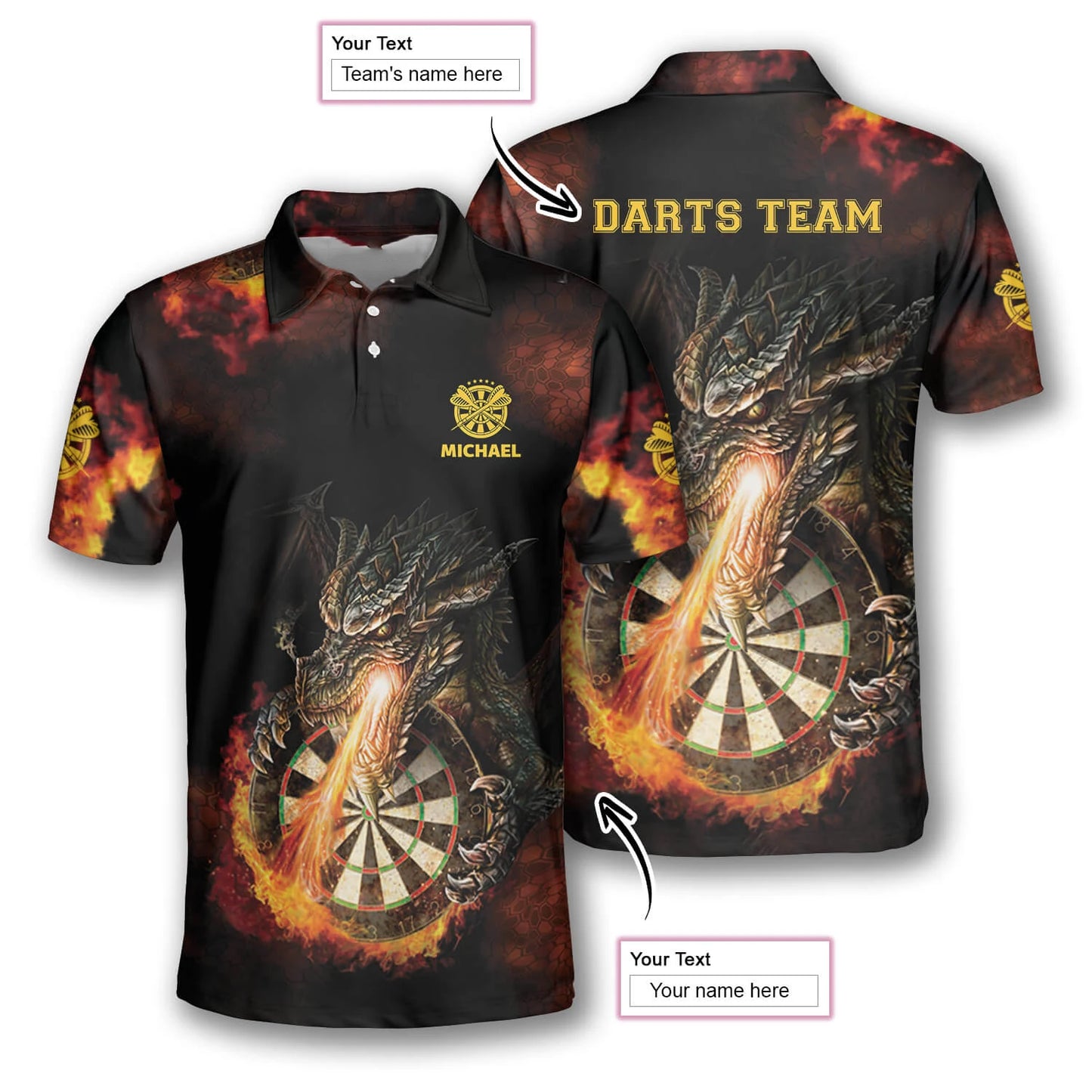 Tessffel Sports Darts Beer Club 3D Print Polo Shirt – Summer Casual Harajuku Streetwear Short Sleeve T-Shirt