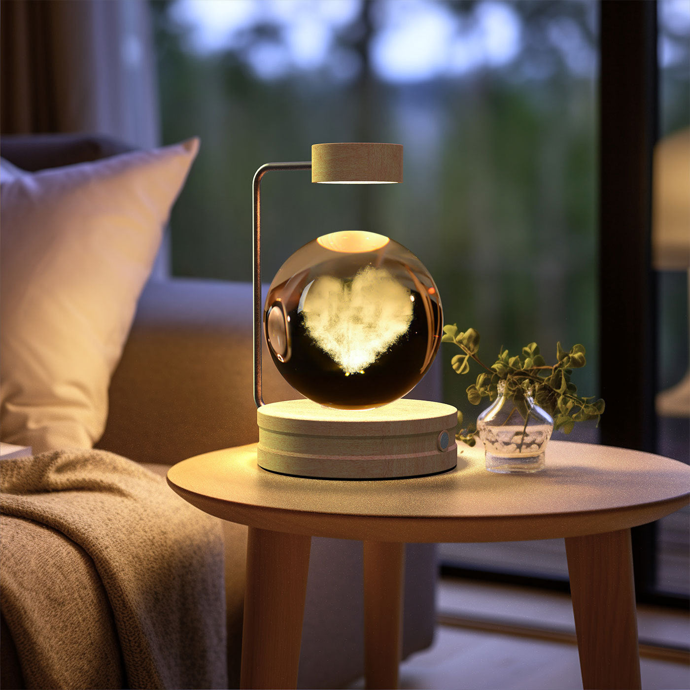 Crystal Ball Cosmic Night Light – USB Powered Warm Bedside Lamp