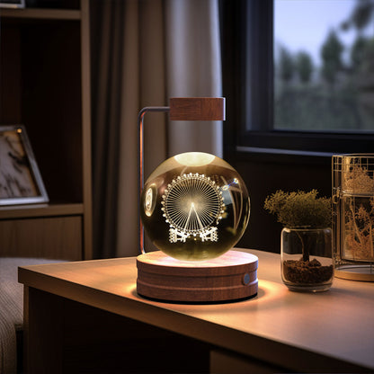 Crystal Ball Cosmic Night Light – USB Powered Warm Bedside Lamp