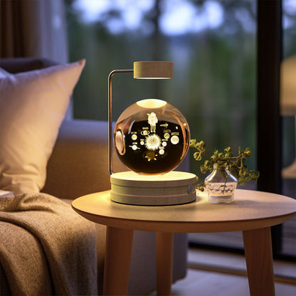 Crystal Ball Cosmic Night Light – USB Powered Warm Bedside Lamp