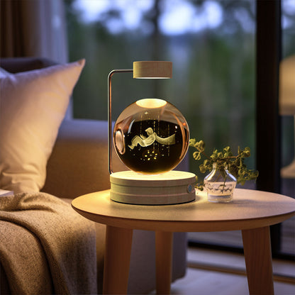 Crystal Ball Cosmic Night Light – USB Powered Warm Bedside Lamp