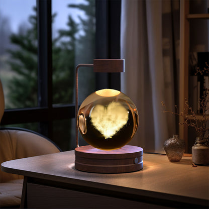 Crystal Ball Cosmic Night Light – USB Powered Warm Bedside Lamp