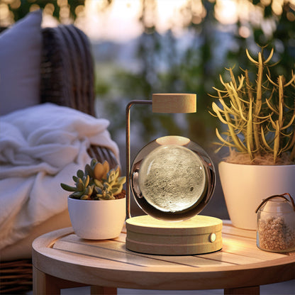 Crystal Ball Cosmic Night Light – USB Powered Warm Bedside Lamp