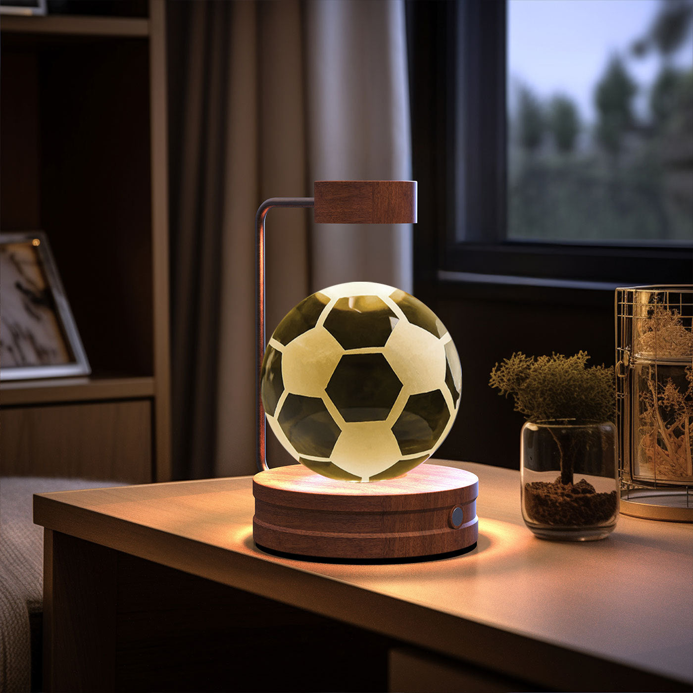 Crystal Ball Cosmic Night Light – USB Powered Warm Bedside Lamp