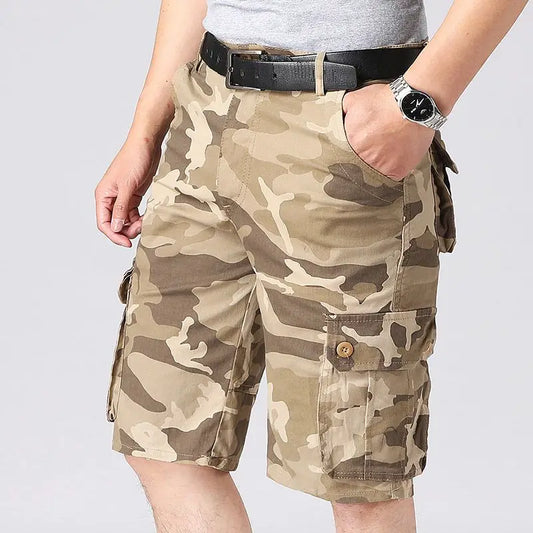 Big Size Military Camouflage Cargo Shorts – Y2K Vintage Baggy Tactical Knee-Length Pants for Men, Outdoor Sports