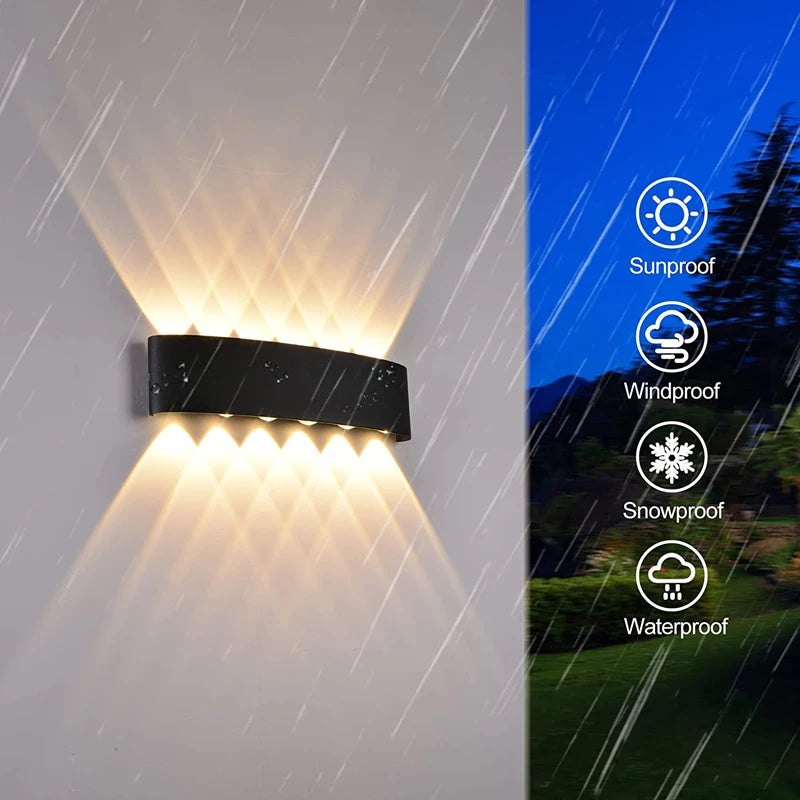 Aluminum LED Waterproof Wall Lamp – IP65 Outdoor Garden Light, 8W/12W, Modern Interior Wall Lighting for Bedroom, Living Room & Stairs