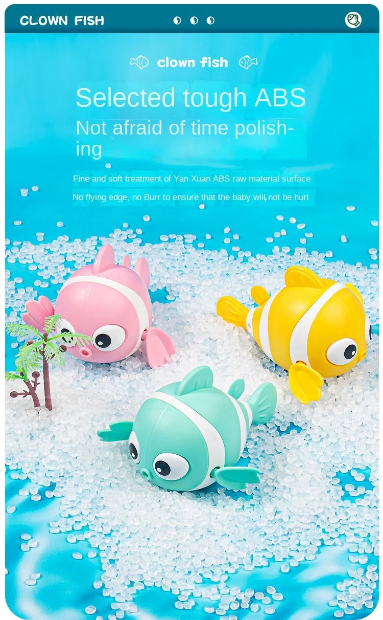 Baby Bath Toys – Cute Wind-Up Swimming Fish & Cartoon Animal Floating Toys, Classic Water Game for Toddlers