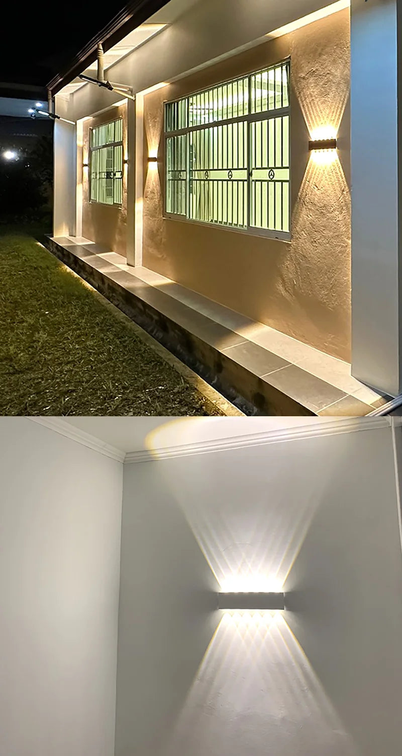 Aluminum LED Waterproof Wall Lamp – IP65 Outdoor Garden Light, 8W/12W, Modern Interior Wall Lighting for Bedroom, Living Room & Stairs