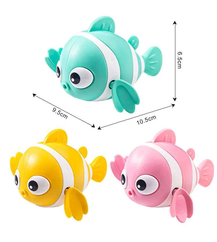 Baby Bath Toys – Cute Wind-Up Swimming Fish & Cartoon Animal Floating Toys, Classic Water Game for Toddlers