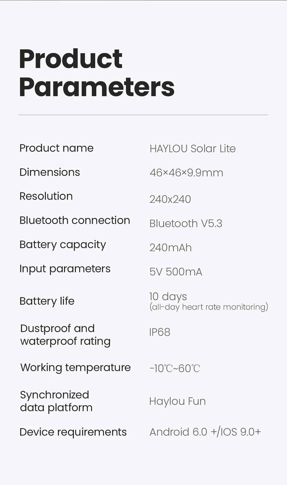 Haylou Solar Lite Smartwatch – 100+ Workout Modes, Heart Rate & Blood Oxygen Monitoring, Sleep & Stress Testing Sport Watch