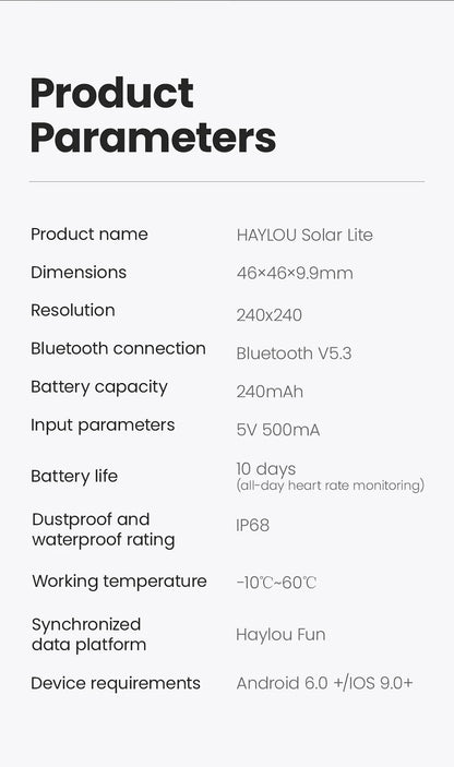 Haylou Solar Lite Smartwatch – 100+ Workout Modes, Heart Rate & Blood Oxygen Monitoring, Sleep & Stress Testing Sport Watch