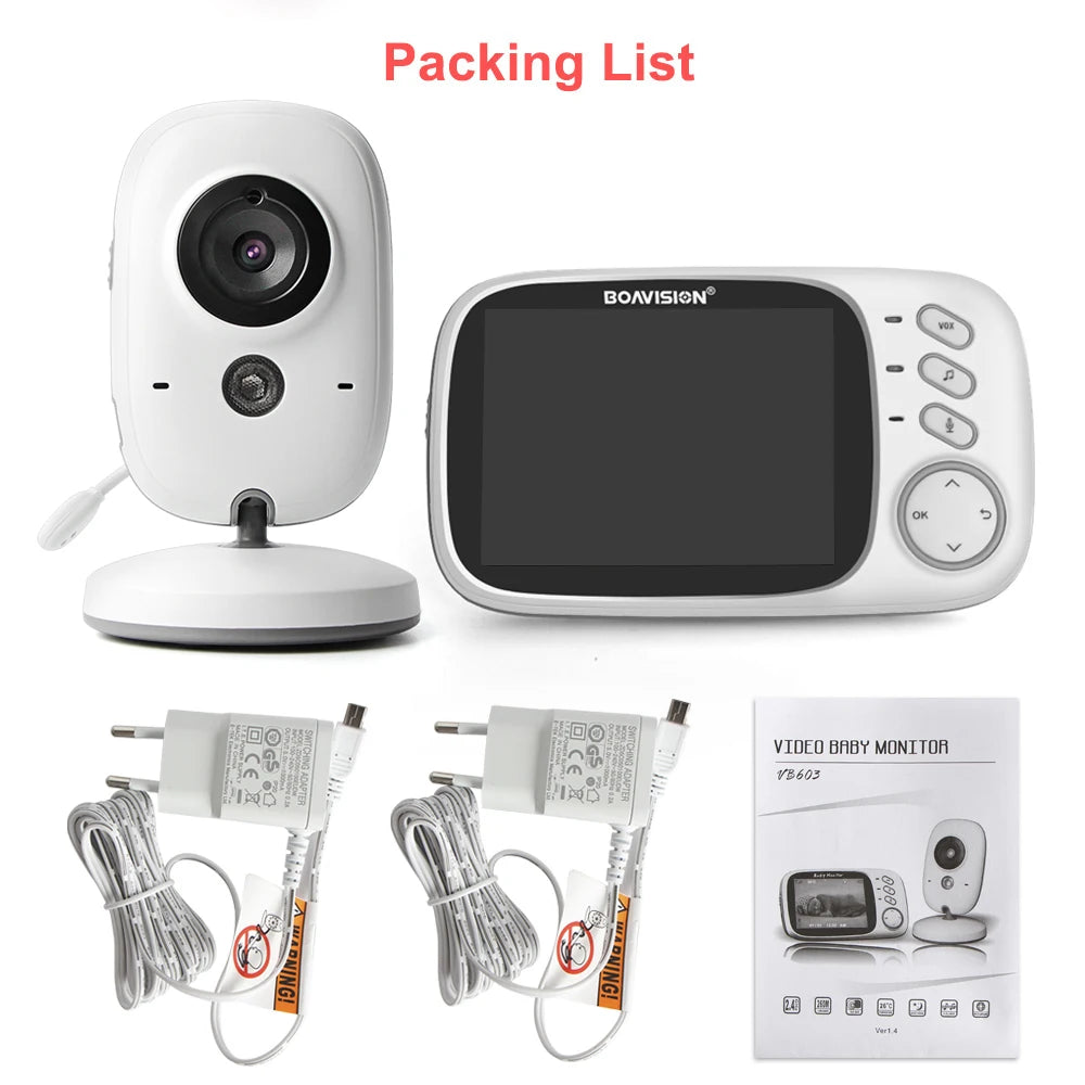 VB603 Video Baby Monitor – 2.4G Wireless with 3.2'' LCD, Two-Way Audio, Night Vision, and Security Camera