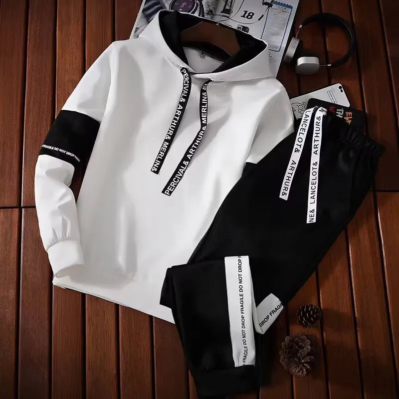 Men's Spring & Autumn Hoodie Set – Casual Sportswear Pullover, Fashion Streetwear for Everyday Comfort