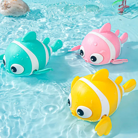 Baby Bath Toys – Cute Wind-Up Swimming Fish & Cartoon Animal Floating Toys, Classic Water Game for Toddlers