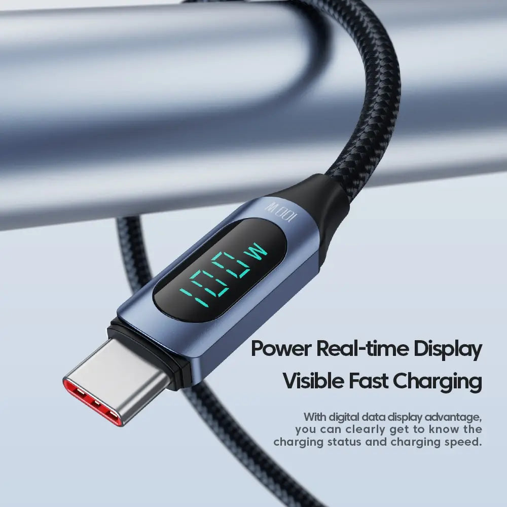 Toocki Type C to Type C Cable – 100W PD Fast Charging USB-C Display Cable for Xiaomi, POCO F3, Realme, MacBook, and iPad