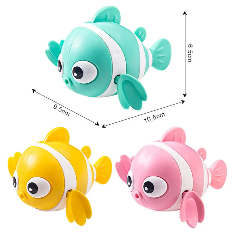 Baby Bath Toys – Cute Wind-Up Swimming Fish & Cartoon Animal Floating Toys, Classic Water Game for Toddlers