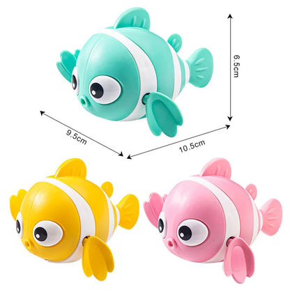 Baby Bath Toys – Cute Wind-Up Swimming Fish & Cartoon Animal Floating Toys, Classic Water Game for Toddlers