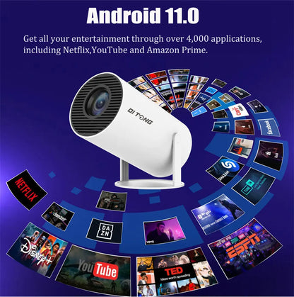 4K Portable Android LED Home Theater, 1280x720P Mini Protector for Movies & Phone