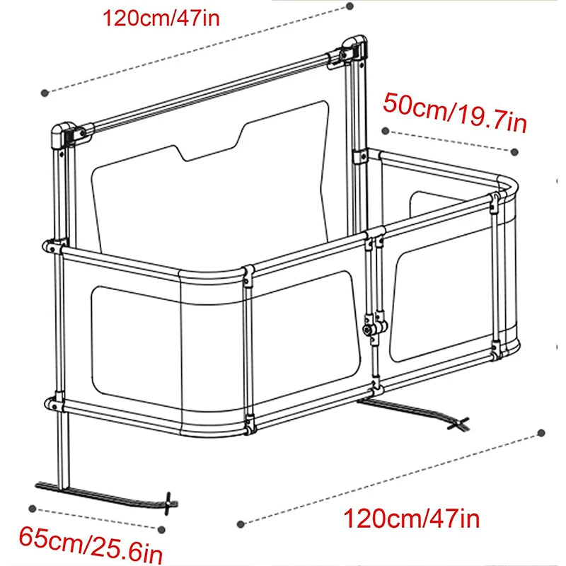 Simple & Lightweight Baby Cot – Dual-Use Comfortable Toddler Bed, Bedside Crib with Safety Protection, Easy to Install