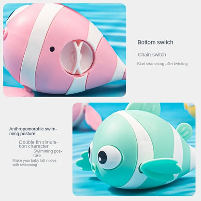 Baby Bath Toys – Cute Wind-Up Swimming Fish & Cartoon Animal Floating Toys, Classic Water Game for Toddlers