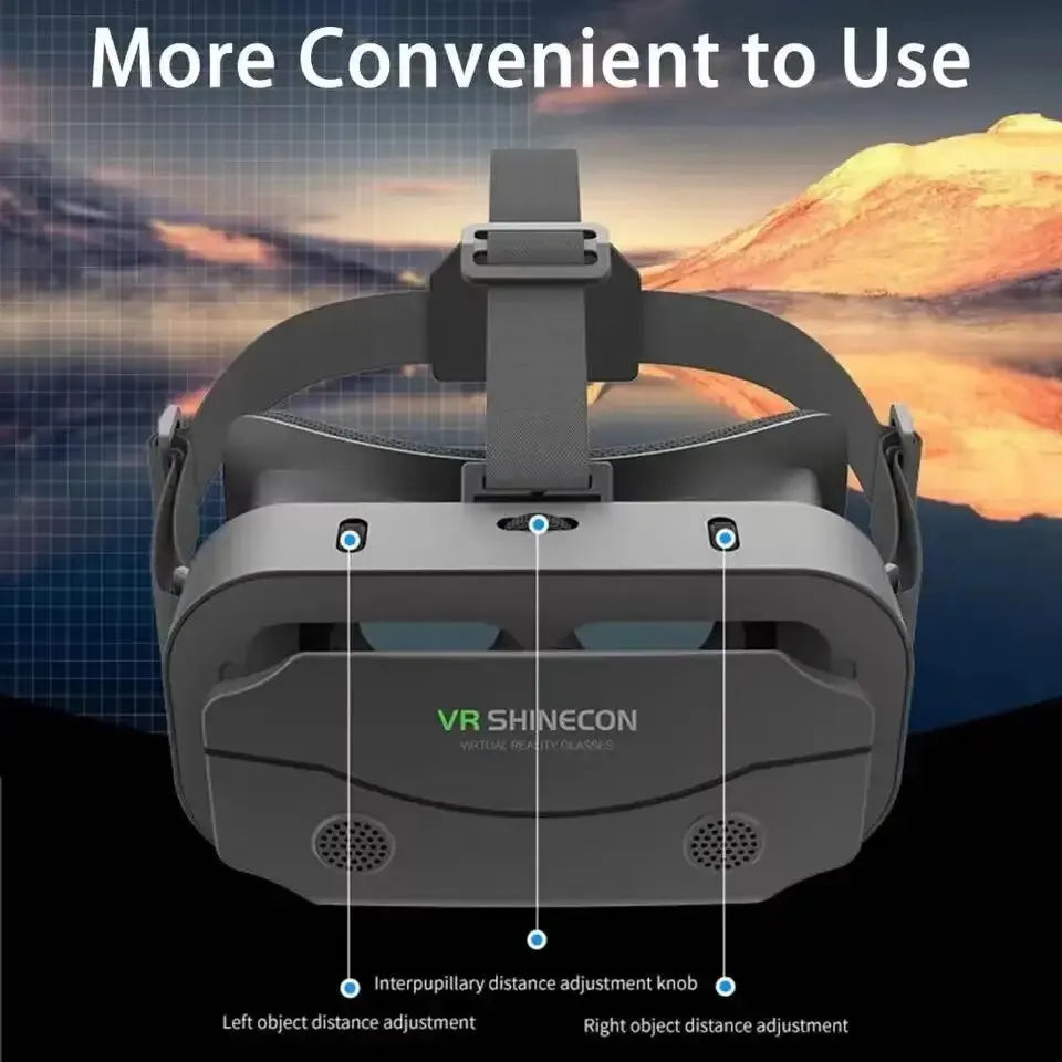 G13 VR Smart Glasses Headset – VR Helmet with Binoculars for 5-7 Inch Smartphones, Immersive Video Game Experience