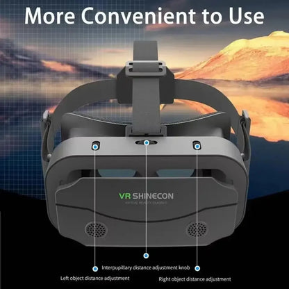 G13 VR Smart Glasses Headset – VR Helmet with Binoculars for 5-7 Inch Smartphones, Immersive Video Game Experience