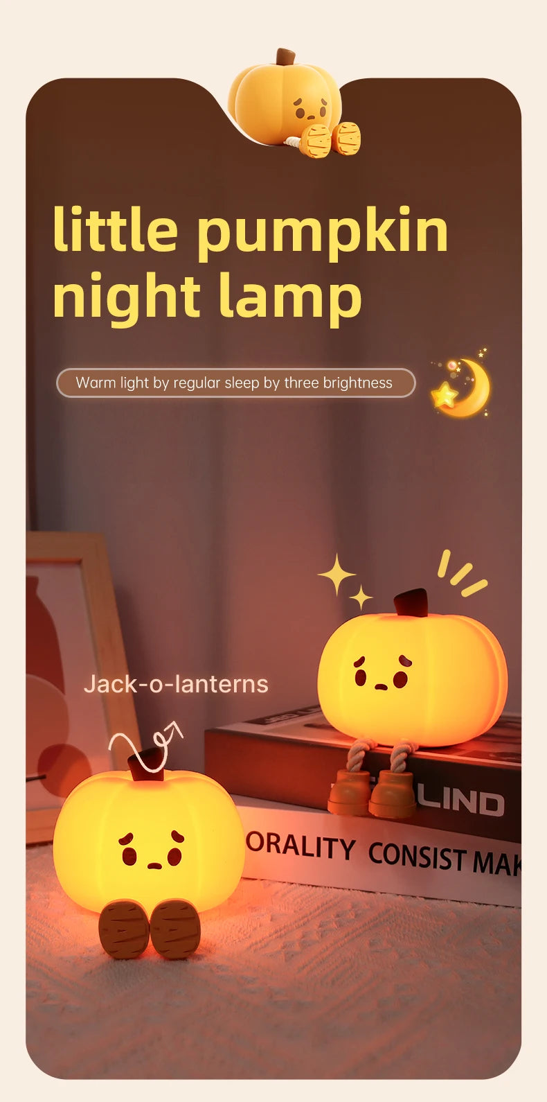 Halloween LED Night Light – Cute Silicone Mushroom, Pumpkin & Ghost Table Lamp for Kids, Perfect Birthday Gifts & Nursery Bedroom Decor