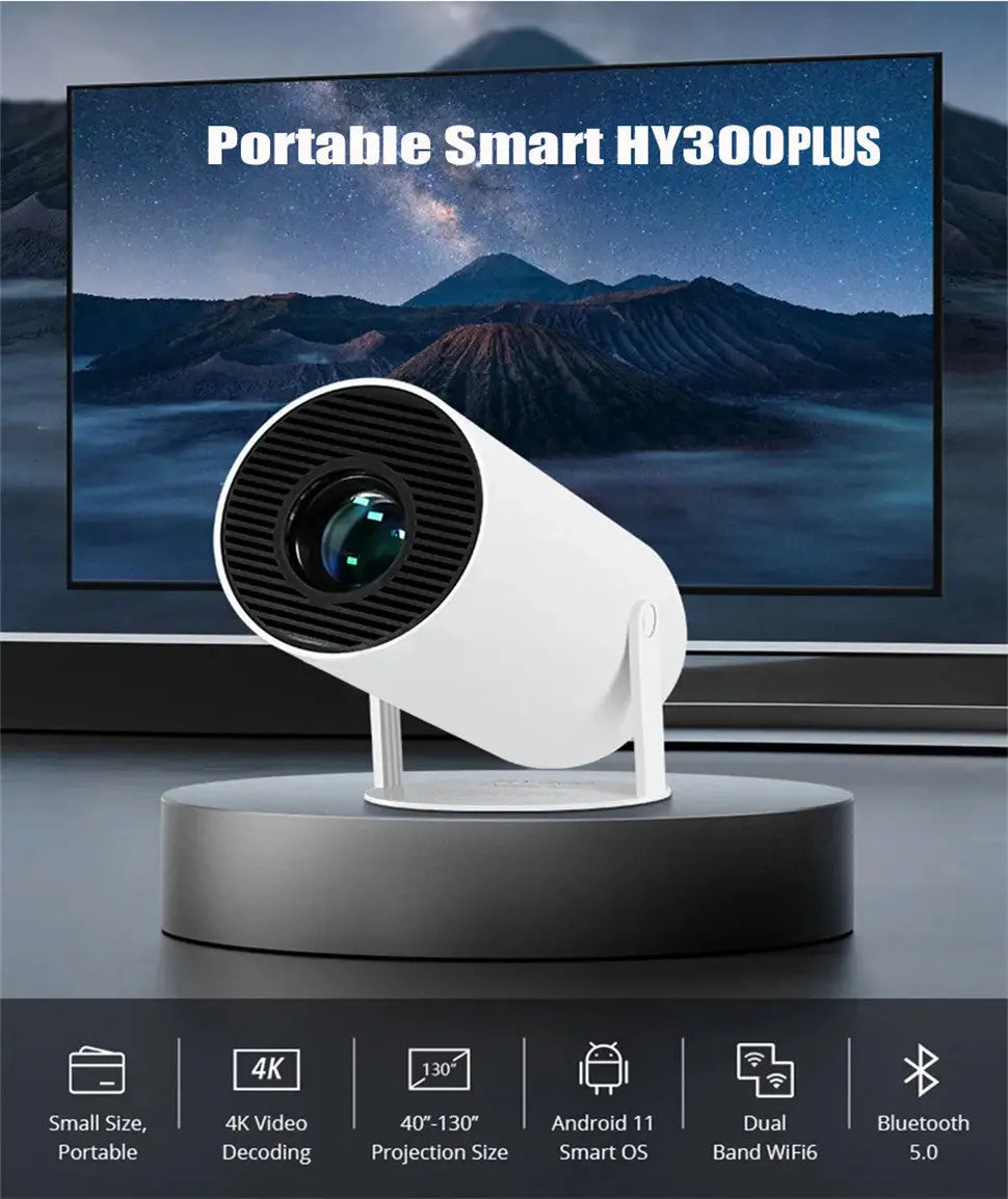 4K Portable Android LED Home Theater, 1280x720P Mini Protector for Movies & Phone