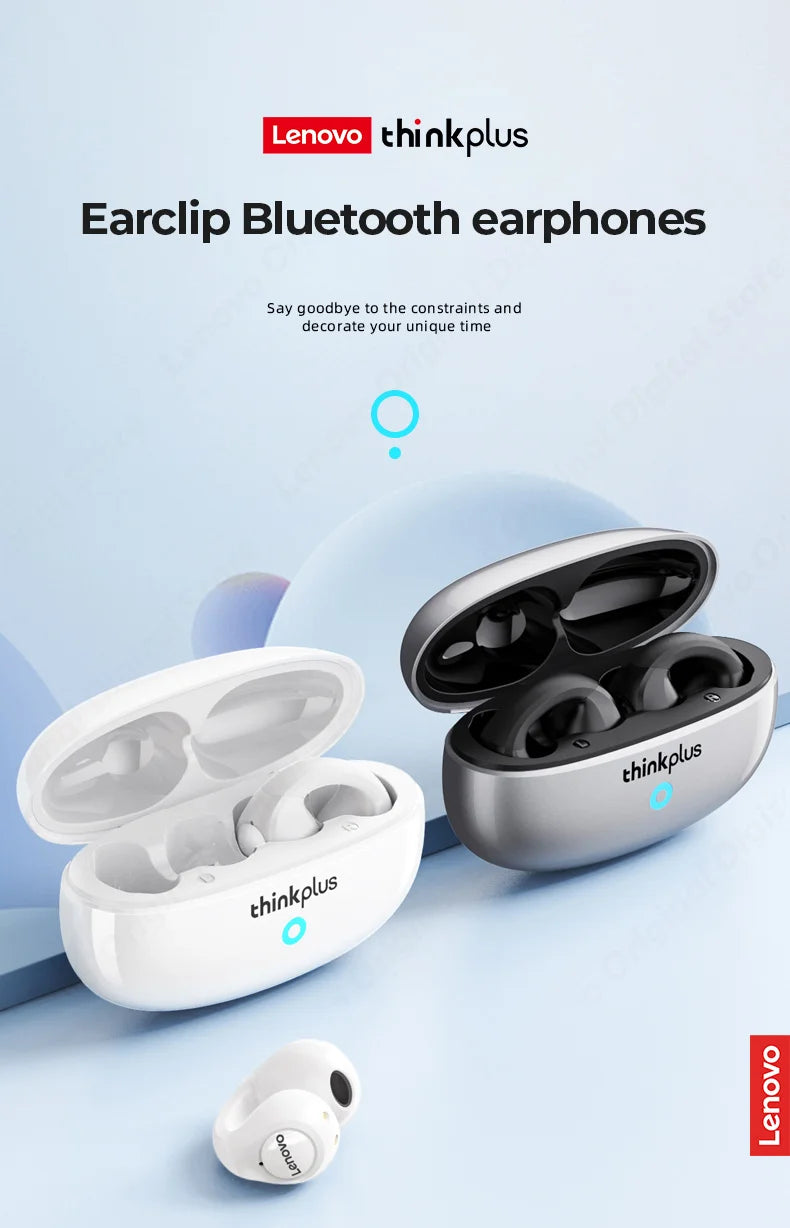 Wireless Headphones – Bluetooth 5.3 Earclip Design, Touch Control Bone Conduction Earbuds for Sports