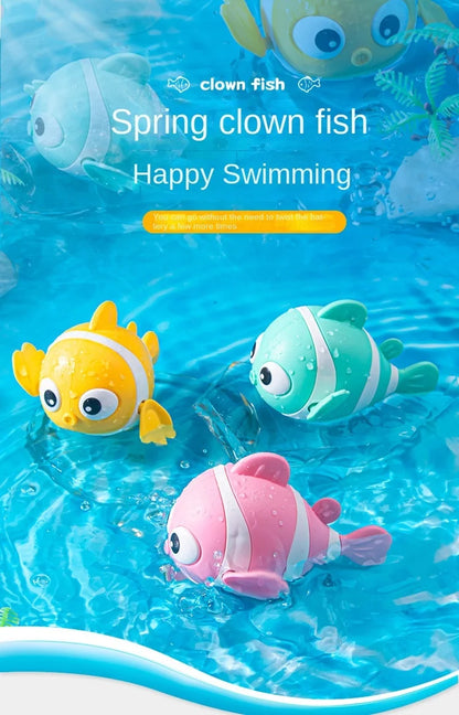 Baby Bath Toys – Cute Wind-Up Swimming Fish & Cartoon Animal Floating Toys, Classic Water Game for Toddlers