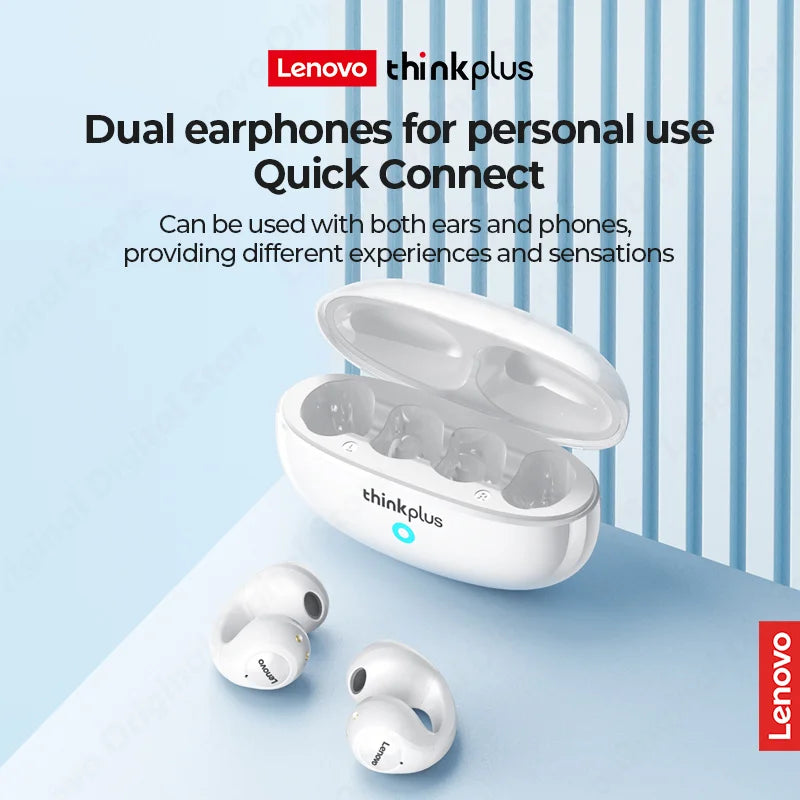 Wireless Headphones – Bluetooth 5.3 Earclip Design, Touch Control Bone Conduction Earbuds for Sports