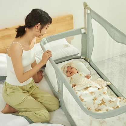 Simple & Lightweight Baby Cot – Dual-Use Comfortable Toddler Bed, Bedside Crib with Safety Protection, Easy to Install