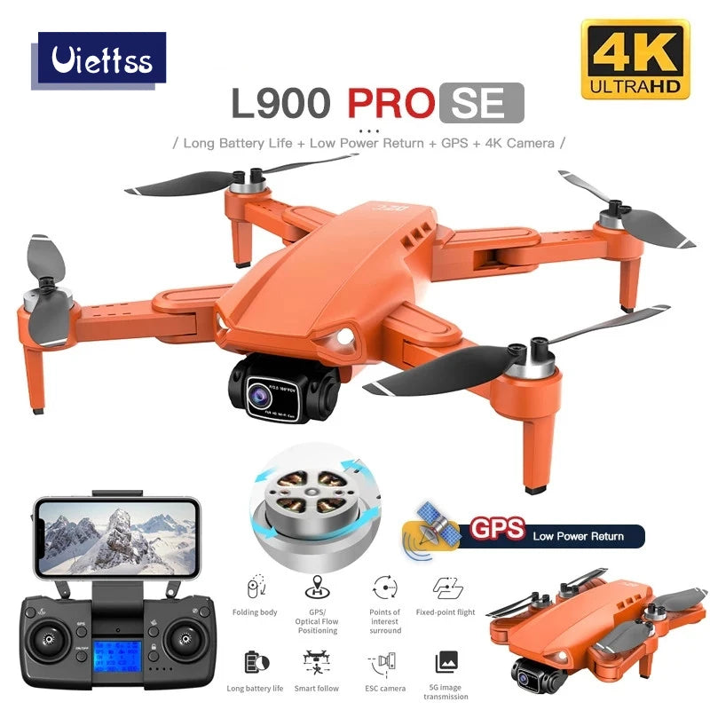 L900 Pro SE GPS Drone – 4K HD Camera, 5G WIFI FPV Quadcopter with Brushless Motor, RC Mini Drone for Kids & Professionals