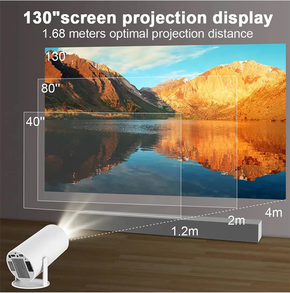 4K Portable Android LED Home Theater, 1280x720P Mini Protector for Movies & Phone