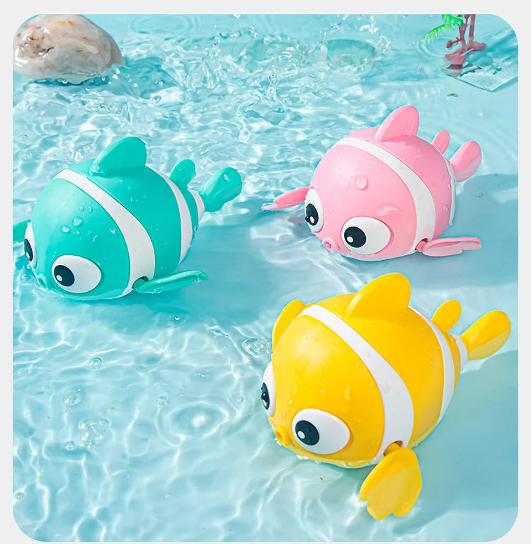 Baby Bath Toys – Cute Wind-Up Swimming Fish & Cartoon Animal Floating Toys, Classic Water Game for Toddlers