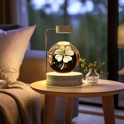 Crystal Ball Cosmic Night Light – USB Powered Warm Bedside Lamp