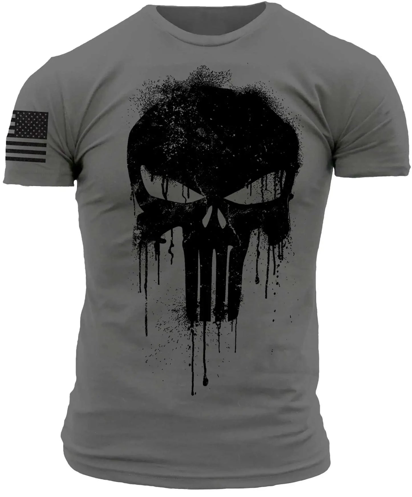 Men's 3D Military Patriotic Skull T-Shirt – Oversized Short-Sleeve Sportswear, Casual Top Tee