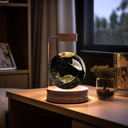 Crystal Ball Cosmic Night Light – USB Powered Warm Bedside Lamp