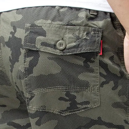 Men's Blue Camouflage Cargo Shorts – Comfortable Y2K Hiking Jorts, Streetwear Designer Pants