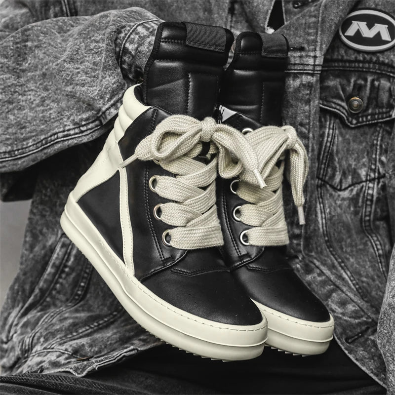 Autumn Men's High Top Casual Sneakers – Street Skateboard Flats, Outdoor Sports & Walking Shoes